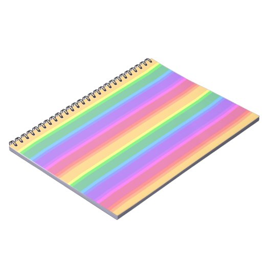 Carnet Bandes arc-en-ciel pastel (Côté gauche)