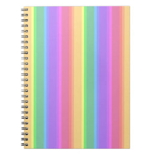 Carnet Bandes arc-en-ciel pastel