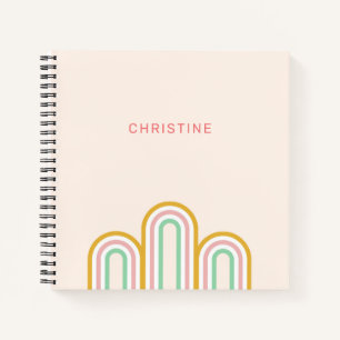 Carnet Bandes Archées Rétro Pastel Rose Minimal