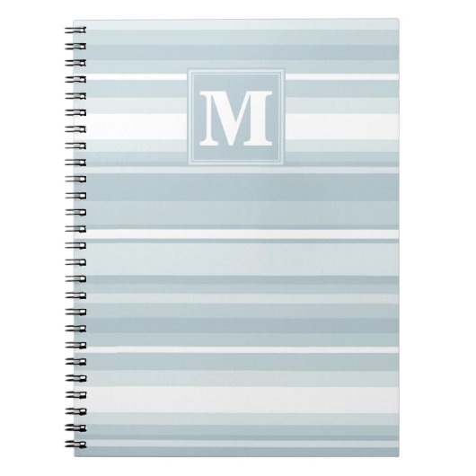 Carnet Bandes bleu glace monogramme (Devant)