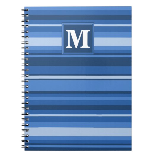 Carnet Bandes bleu monogramme (Devant)