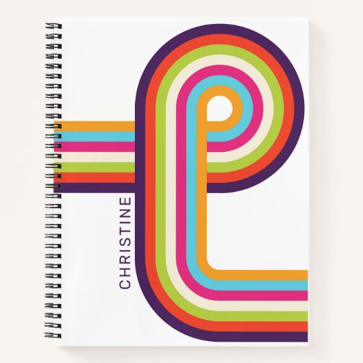 Carnet Bandes colorées Retro Line Art (Devant)