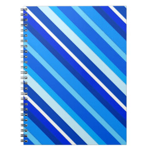 Carnet Bandes de bonbons en couche - cobalt et bleu pâle