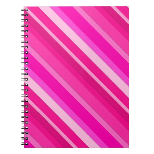 Carnet Bandes de bonbons en couches - rose et fuchsia (Devant)