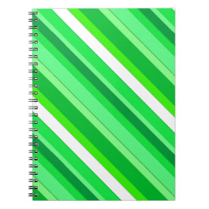 Carnet Bandes de bonbons en couches - vert émeraude et bl