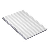 Carnet Bandes de bonbons gris clair et blanc (Côté Droit)