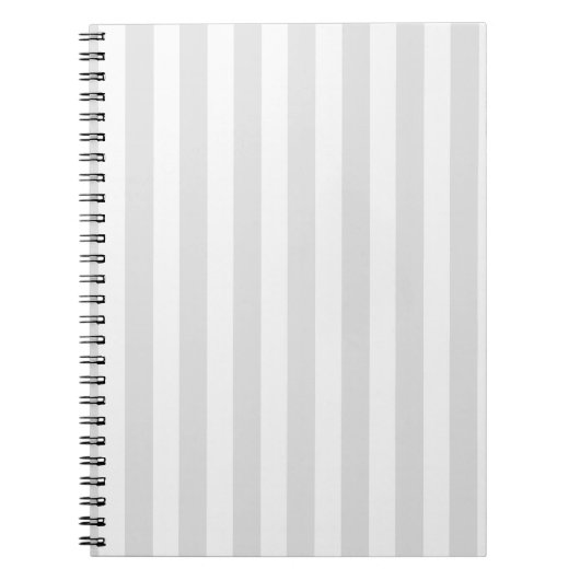 Carnet Bandes de bonbons gris clair et blanc (Devant)