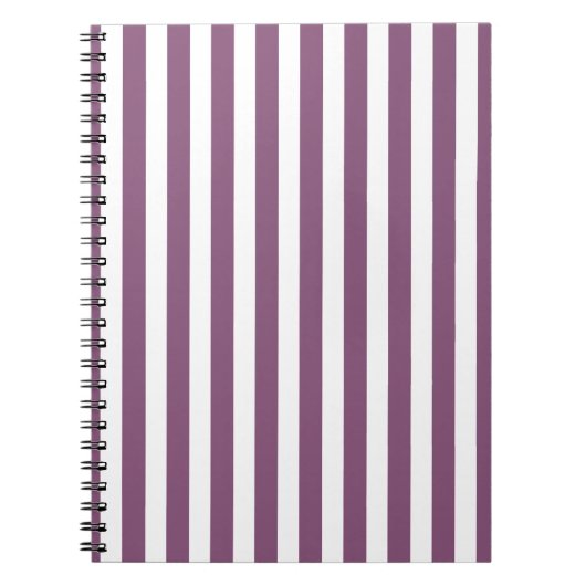Carnet Bandes de bonbons mauves et blanches (Devant)