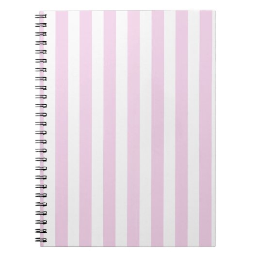 Carnet Bandes de bonbons rose pâle et blanc (Devant)
