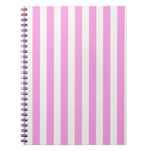 Carnet Bandes de bonbons roses et blanches (Devant)