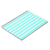 Carnet Bandes de bonbons turquoise et blanche (Côté gauche)