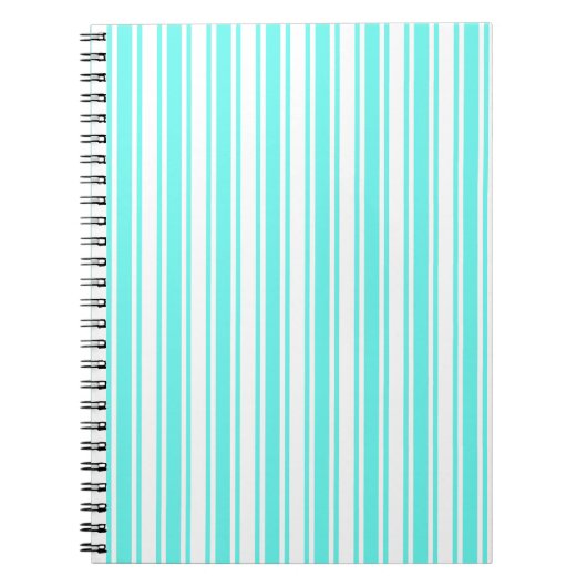 Carnet Bandes de bonbons turquoise et blanche (Devant)
