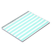 Carnet Bandes de bonbons turquoise et blanche (Côté gauche)