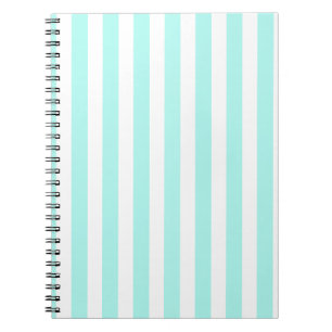 Carnet Bandes de bonbons turquoise et blanche