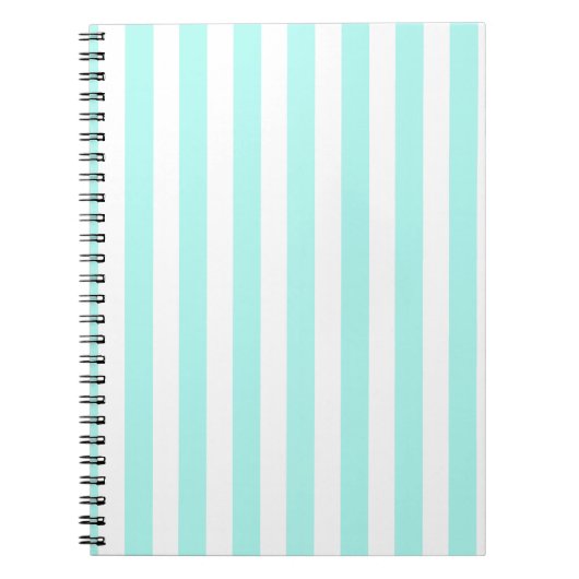 Carnet Bandes de bonbons turquoise et blanche (Devant)