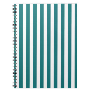 Carnet Bandes de bonbons turquoises et blanches