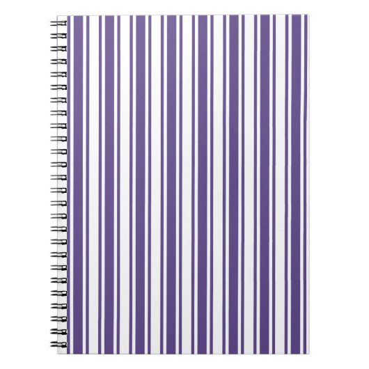 Carnet Bandes de bonbons ultra violettes et blanches (Devant)