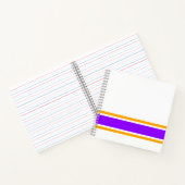 Carnet Bandes de course orange violet vif sur fond blanc (Intérieur)