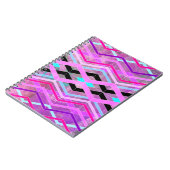 Carnet Bandes de croisement géométriques violettes roses  (Côté gauche)