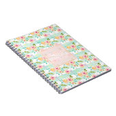 Carnet Bandes de menthe Floral Chic (Côté Droit)