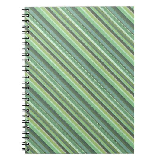 Carnet Bandes diagonales vert olive (Devant)
