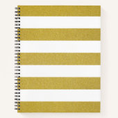 Carnet Bandes d'or, Blancs, Motif rayé (Devant)