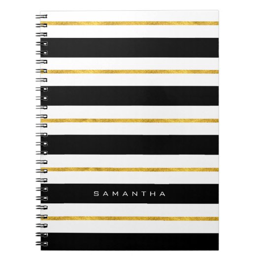 Carnet Bandes d'or et de noir (Devant)