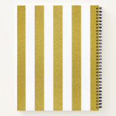 Carnet Bandes d'or, Motif rayé, Lignes, Votre Nom (Dos)