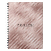 Carnet Bandes d'or Rose chic (Devant)