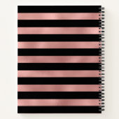 Carnet Bandes d'or Rose personnalisées avec I initial (Dos)