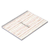 Carnet Bandes dorées roses blanches (Côté gauche)