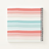 Carnet Bandes estivales en corail et turquoise (Dos)