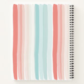 Carnet Bandes estivales en corail et turquoise (Dos)