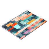 Carnet Bandes géométriques multicolores, motif tendance. (Côté gauche)
