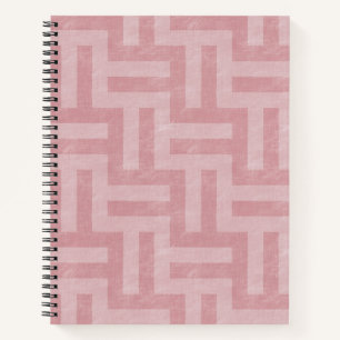 Carnet Bandes géométriques roses