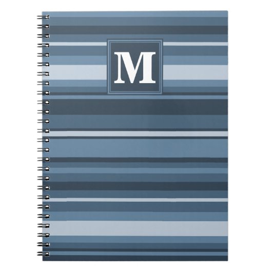 Carnet Bandes gris monogramme (Devant)