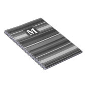 Carnet Bandes gris monogramme (Côté Droit)