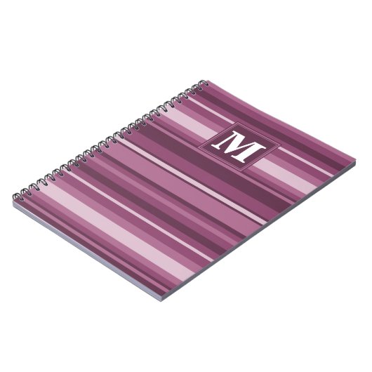 Carnet Bandes mauve monogrammes (Côté gauche)