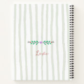 Carnet Bandes mignonnes pastel arrière - plan Floral et c (Dos)