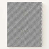 Carnet Bandes minces en noir et blanc | Initiales retro-s (Dos)