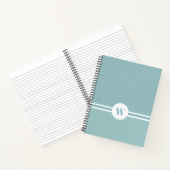 Carnet Bandes modernes monogramme simple design de fleurs (Intérieur)