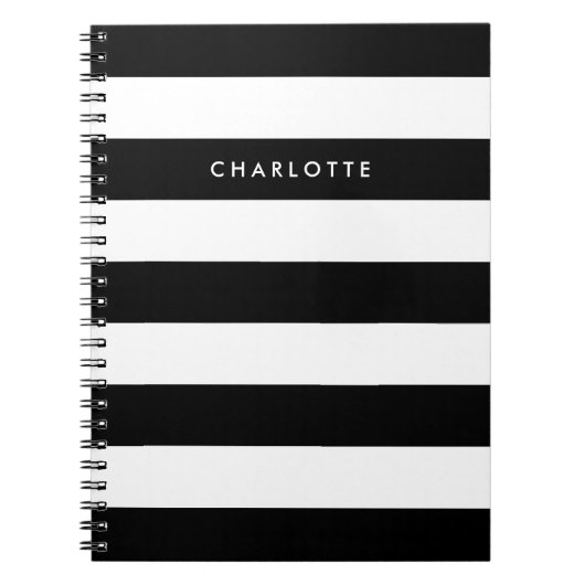 Carnet Bandes noir et blanc personnalisées (Devant)