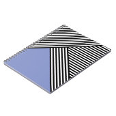 Carnet Bandes noires et blanches avec triangle bleu (Côté gauche)