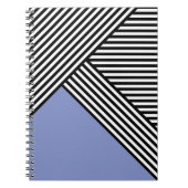 Carnet Bandes noires et blanches avec triangle bleu (Devant)