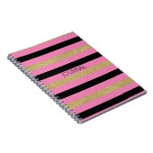 Carnet Bandes noires rose or (Côté Droit)