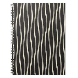 Carnet Bandes ondulées dorées, texture luxueuse