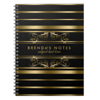 Bandes Or Et Noir Avec Dentelle Florale Or