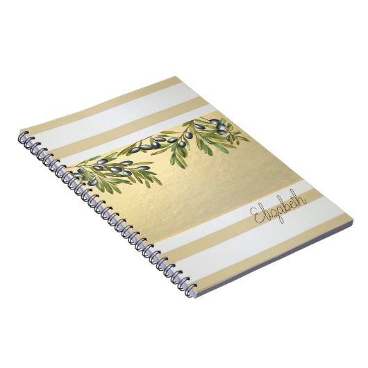 Carnet Bandes Or Modernes, Branches Olive (Côté Droit)
