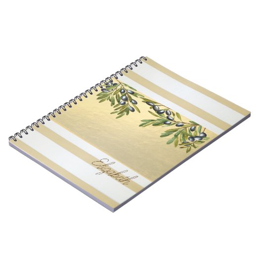 Carnet Bandes Or Modernes, Branches Olive (Côté gauche)