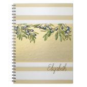 Carnet Bandes Or Modernes, Branches Olive (Devant)